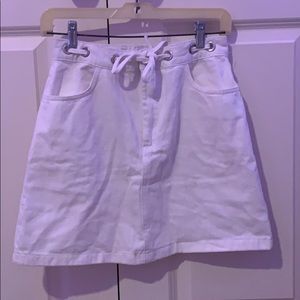 Urban Outfitters white mini skirt with drawstring
